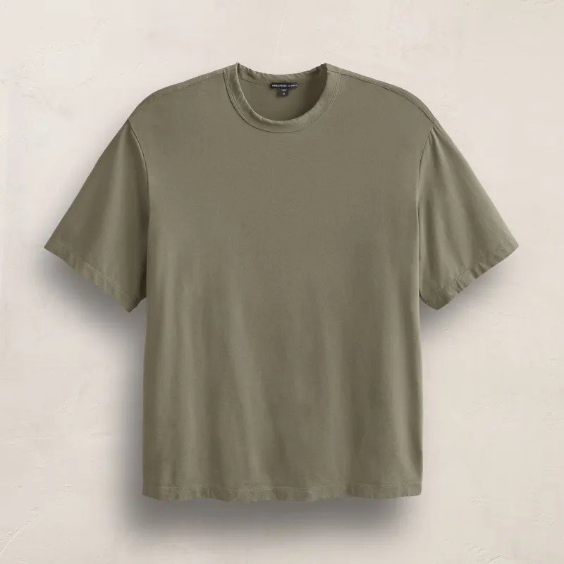 Heavy Luxe Jersey Oversized Crew - Birch sold by James Perse