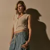 Soft Featherweight Cashmere Vest - Oyster sold by James Perse