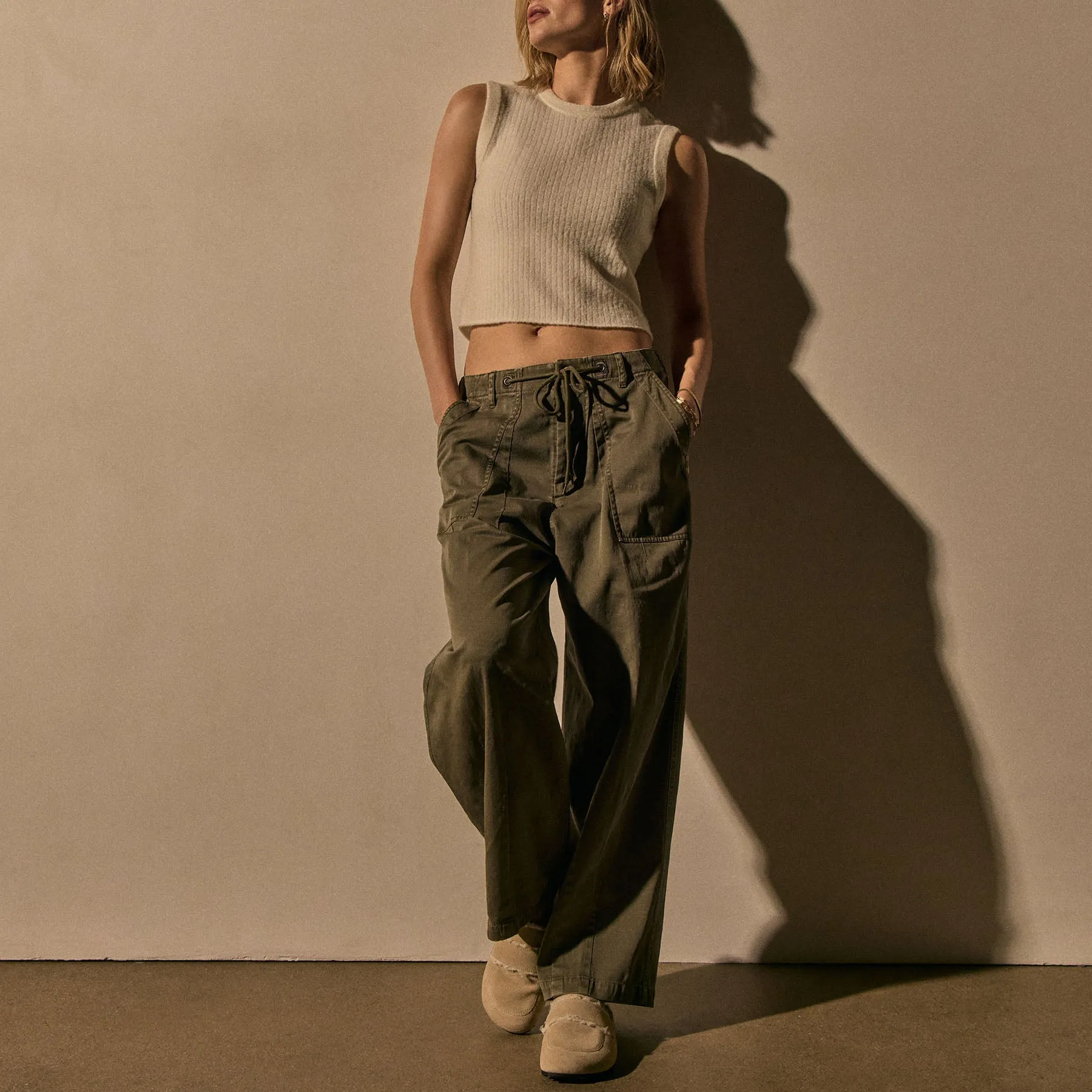 Brushed Merino Cashmere Blend Tank - Ivory sold by James Perse product image thumbnail 3