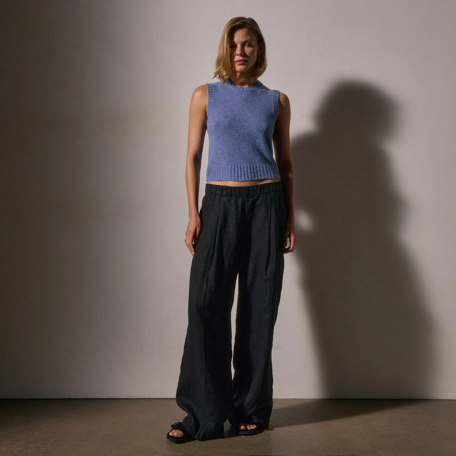 Soft Featherweight Cashmere Vest - Blue Sky sold by James Perse product image thumbnail 2