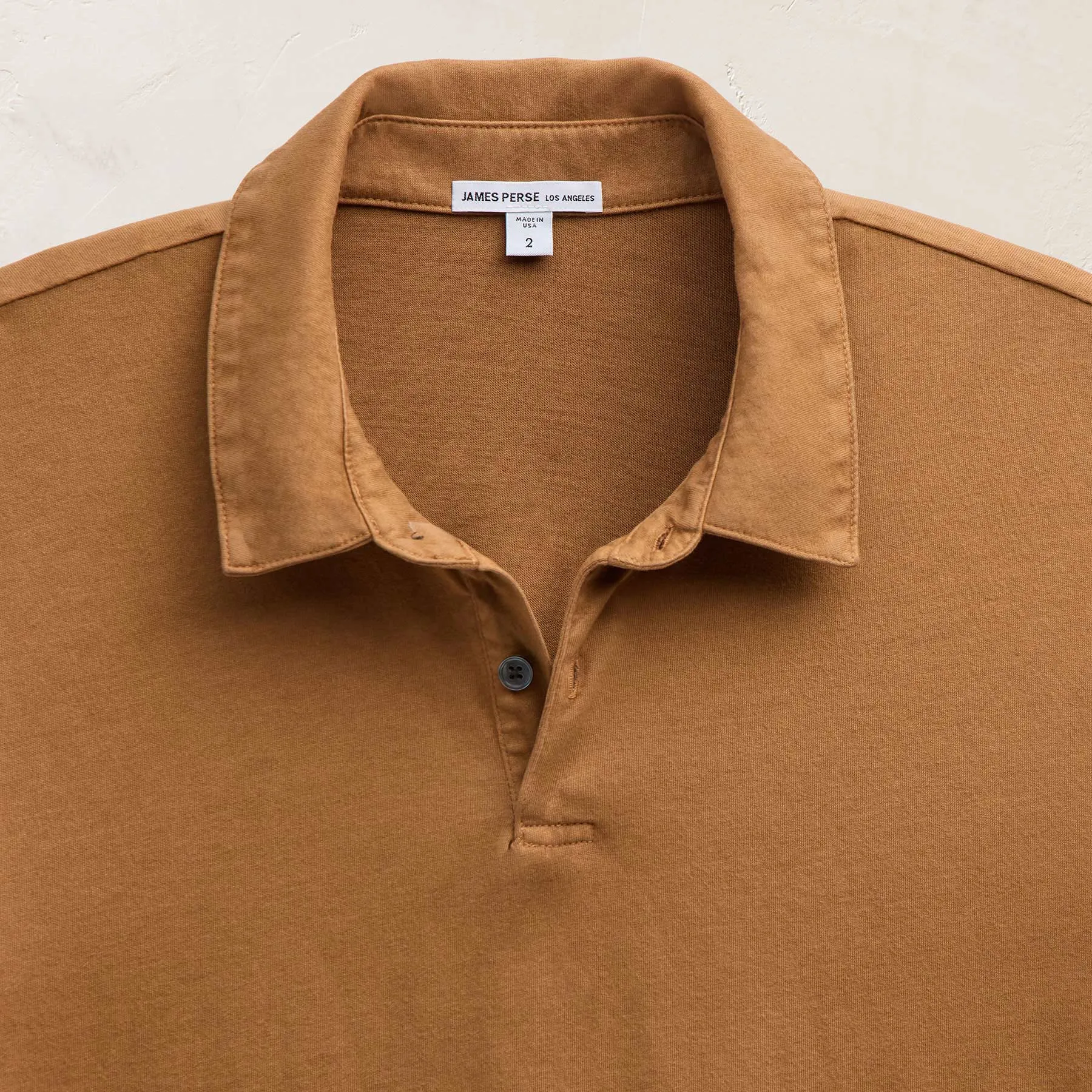 Sueded Jersey Polo - Whiskey Pigment sold by James Perse product image thumbnail 2