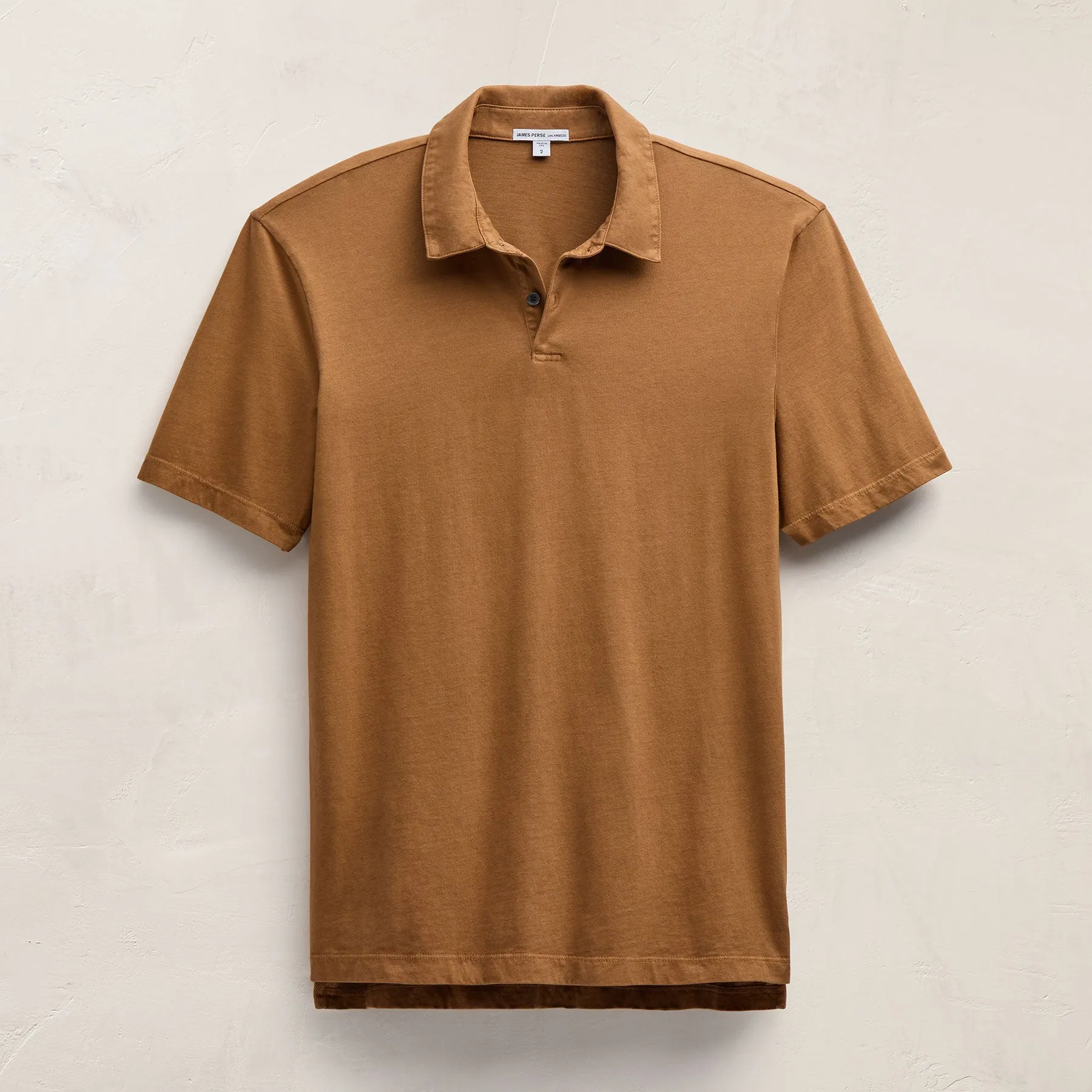 Sueded Jersey Polo - Whiskey Pigment sold by James Perse