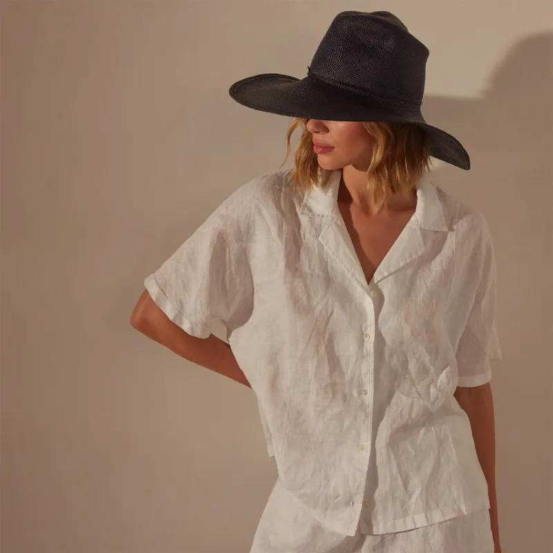 Lightweight Linen Boxy Shirt - White sold by James Perse