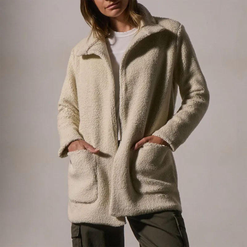 Funnel Neck Coat - Ivory sold by James Perse
