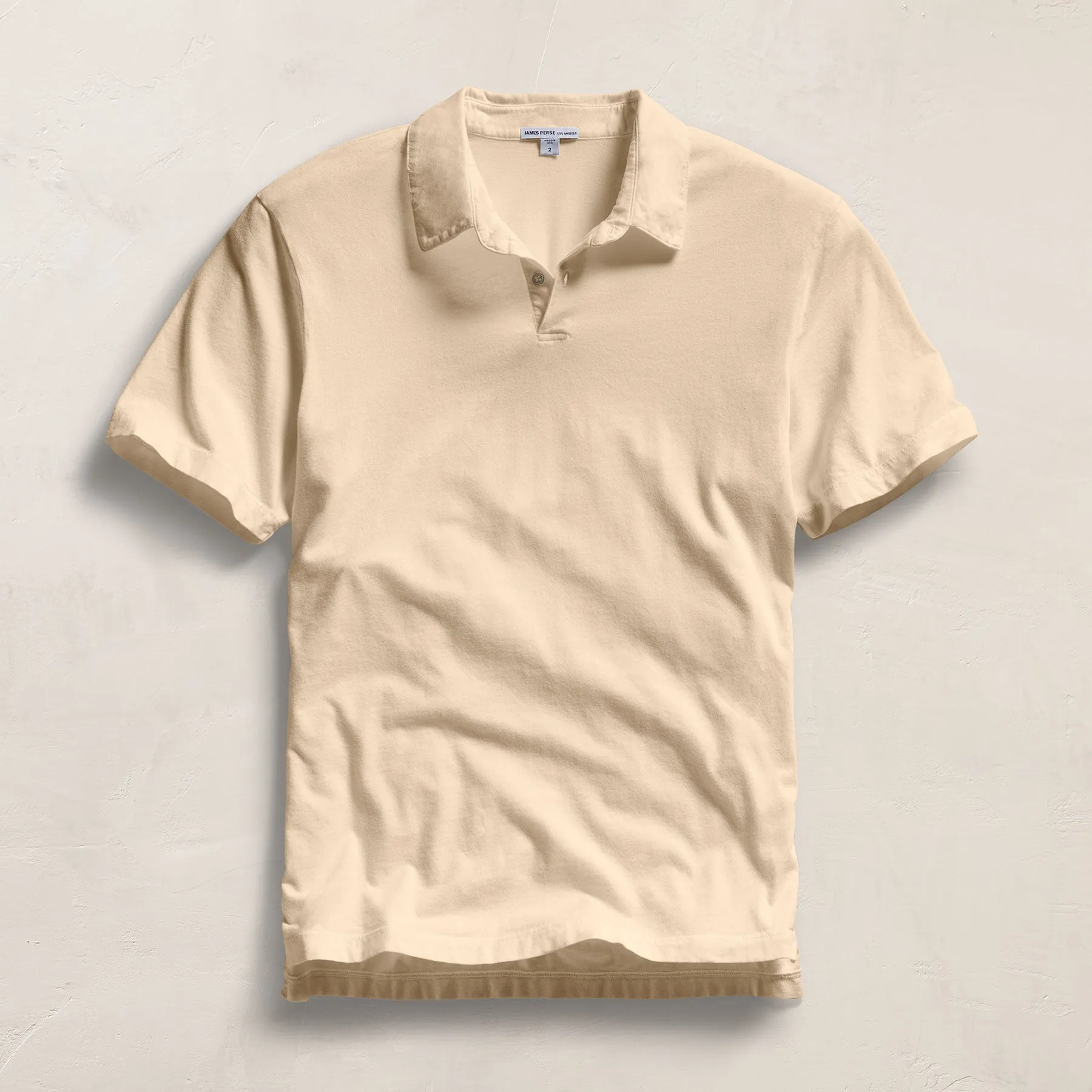 Sueded Jersey Polo - Buttercream Pigment sold by James Perse