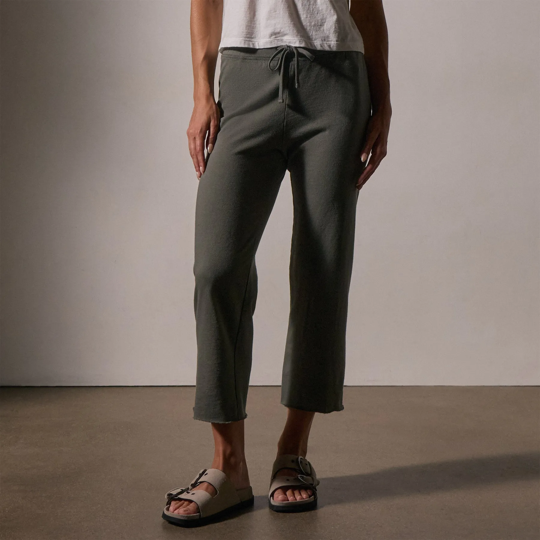 French Terry Cutoff Sweatpant - Palm sold by James Perse