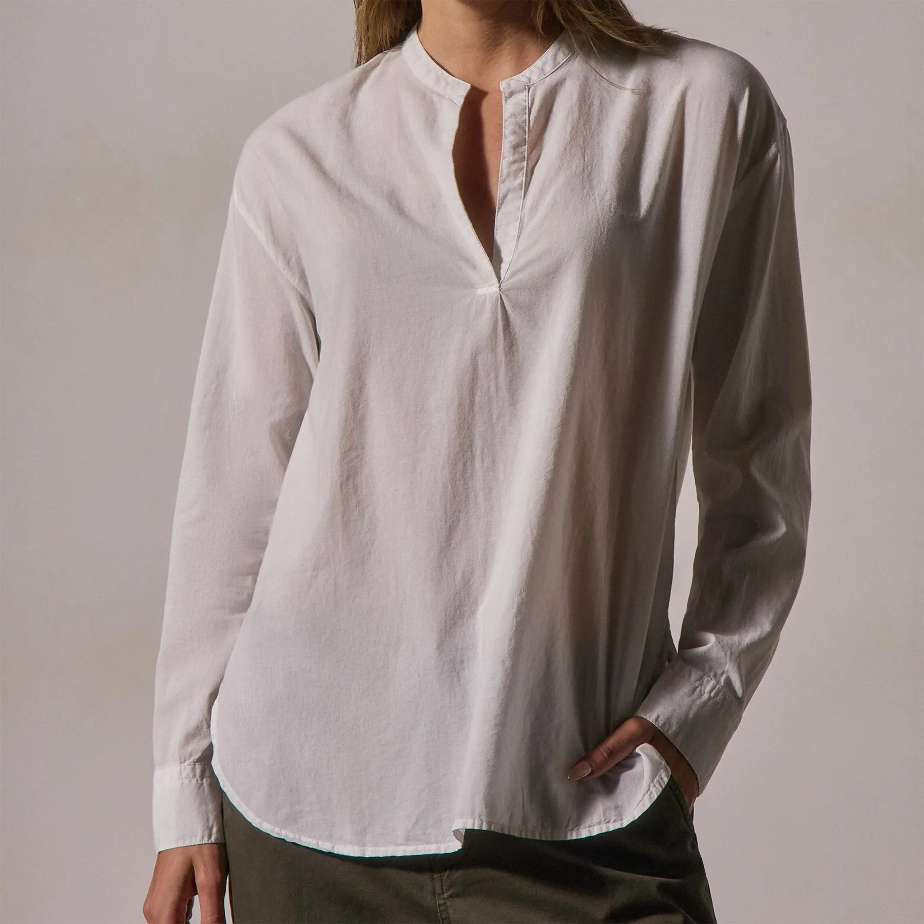 Lightweight Pullover Shirt - White sold by James Perse