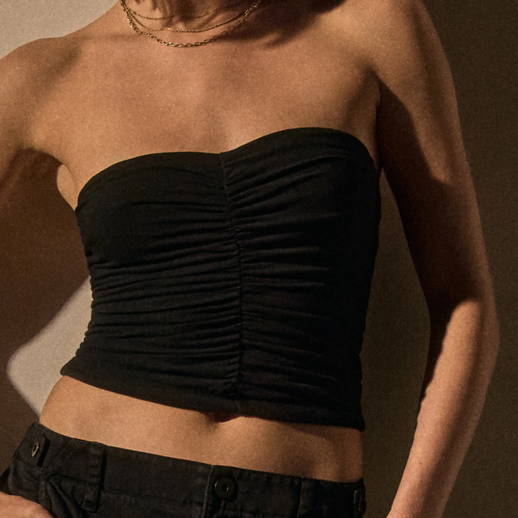 Ruched Strapless Top - Black sold by James Perse product image thumbnail 2