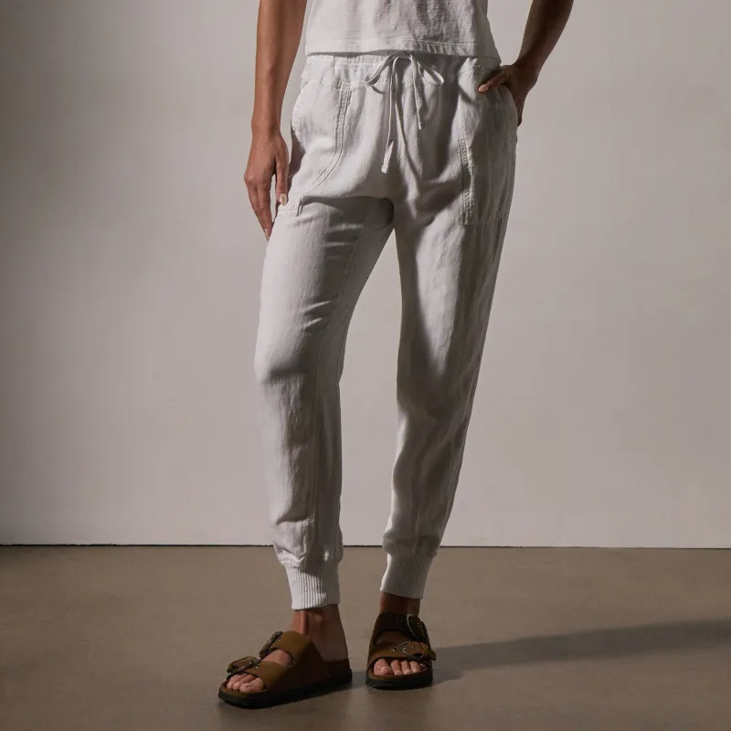 Canvas Linen Relaxed Pant - White sold by James Perse