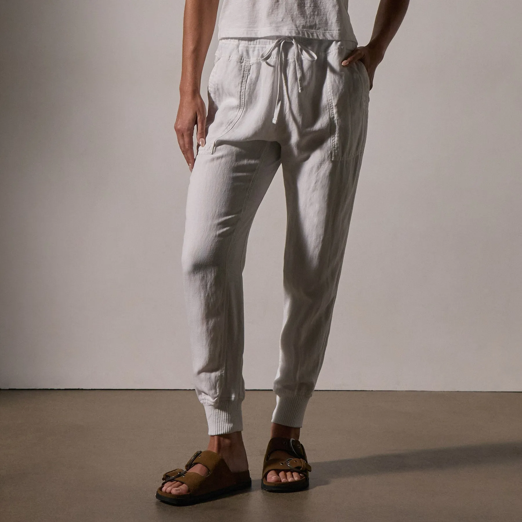 Canvas Linen Relaxed Pant - White sold by James Perse