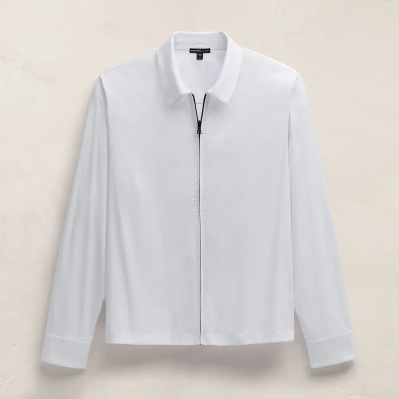Zip Up Shirt - White sold by James Perse