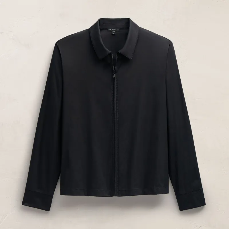Zip Up Shirt - Black sold by James Perse