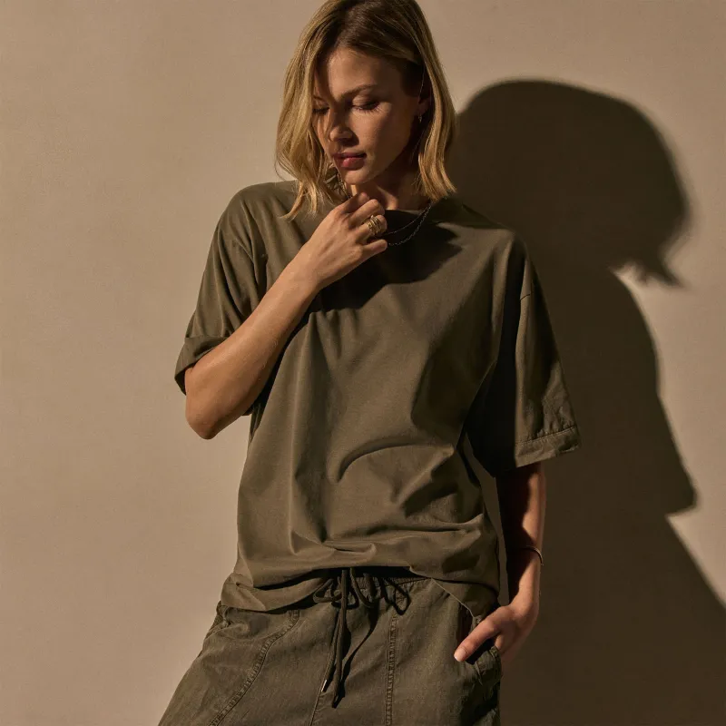 Heavy Luxe Jersey Oversized Tee - Birch sold by James Perse