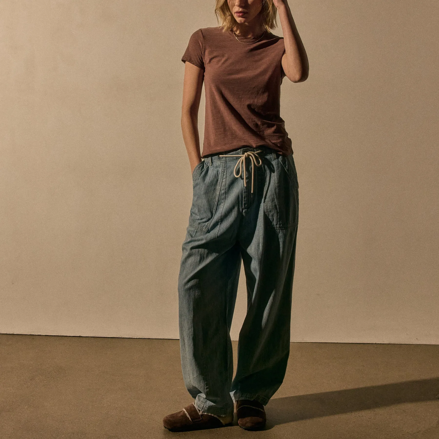 Sheer Slub Crew Neck Tee - Cedar sold by James Perse product image thumbnail 2