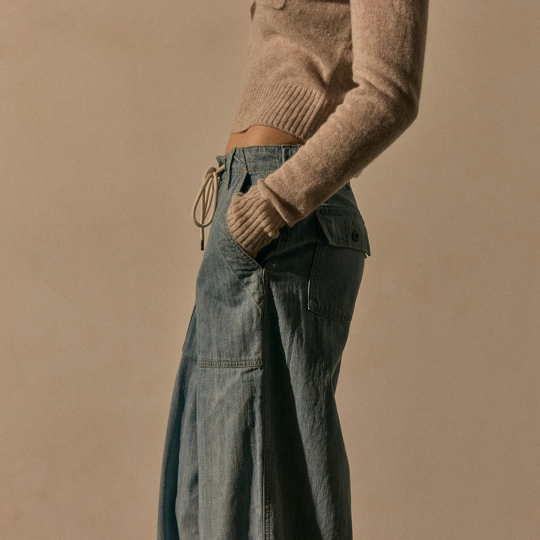Denim Utility Pant - Bleach Wash sold by James Perse product image thumbnail 2