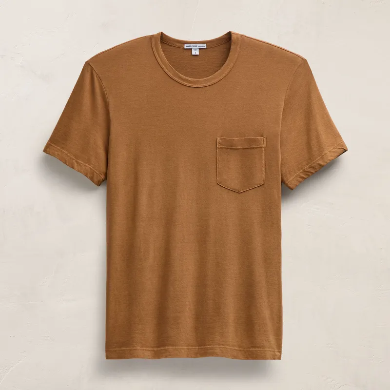 Lightweight Jersey Pocket Tee - Whiskey Pigment sold by James Perse