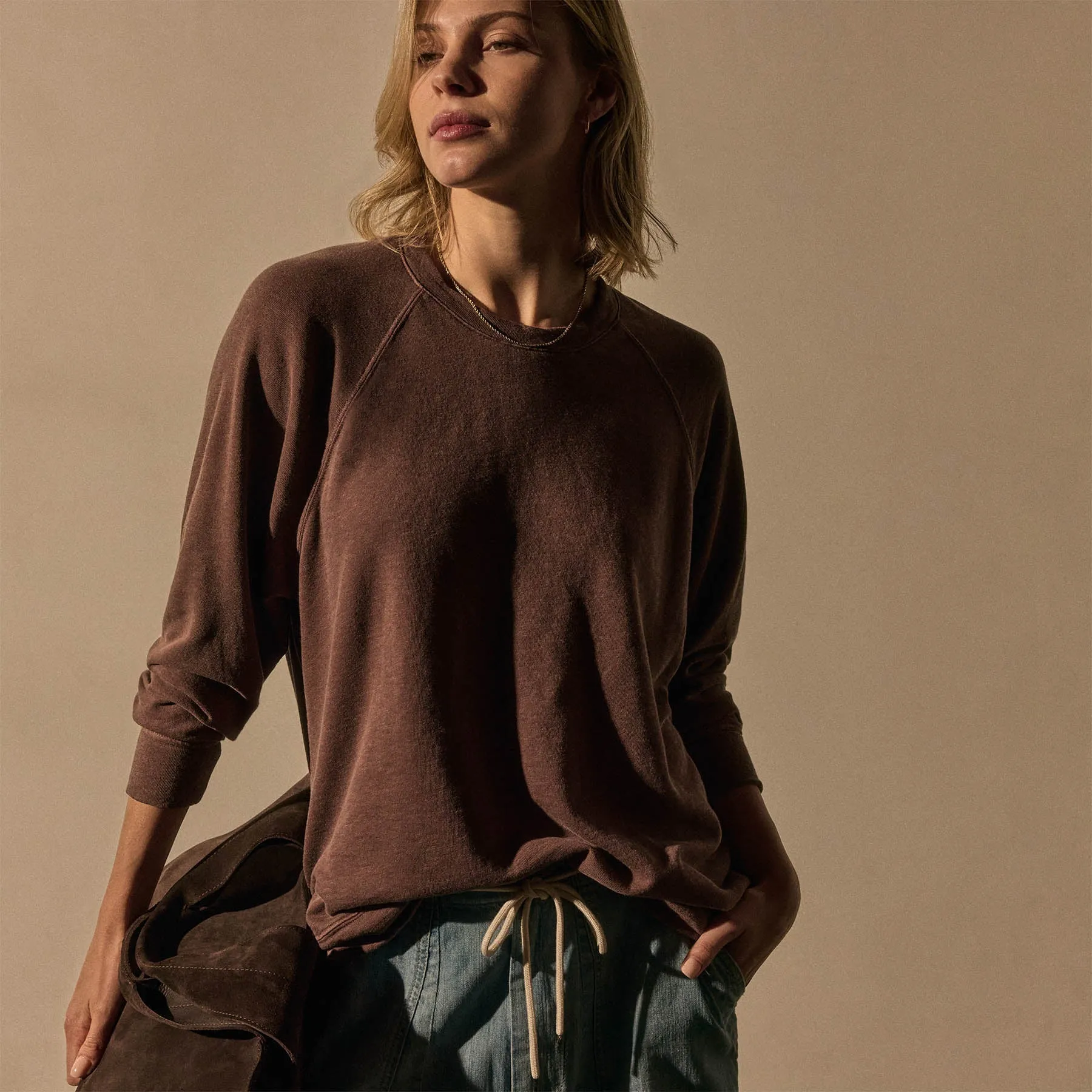 Vintage French Terry Relaxed Sweatshirt - Cedar Pigment sold by James Perse product image thumbnail 2