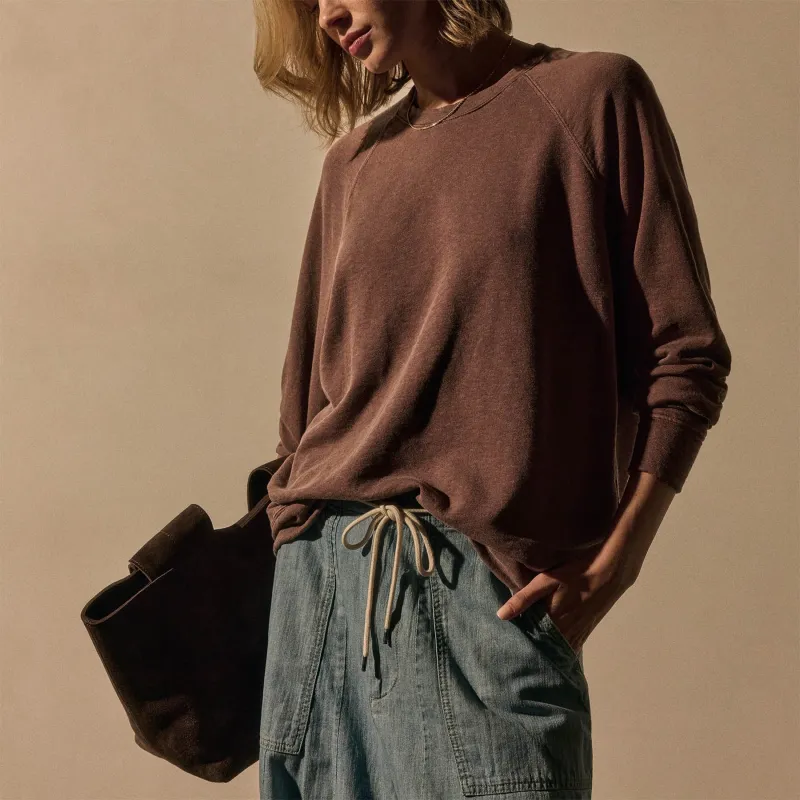 Vintage French Terry Relaxed Sweatshirt - Cedar Pigment sold by James Perse