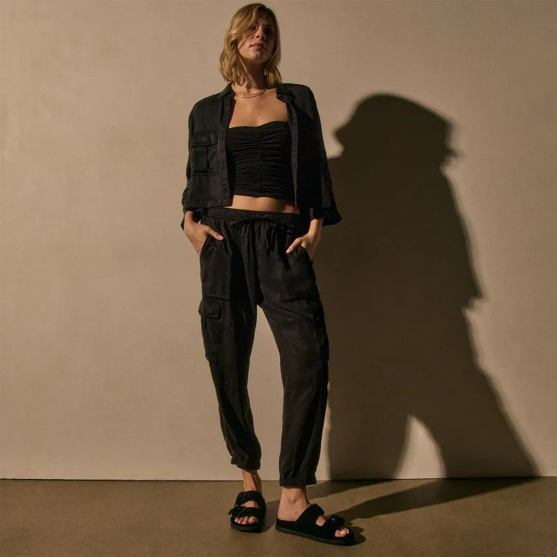 Soft Fluid Cargo Pant - Black sold by James Perse