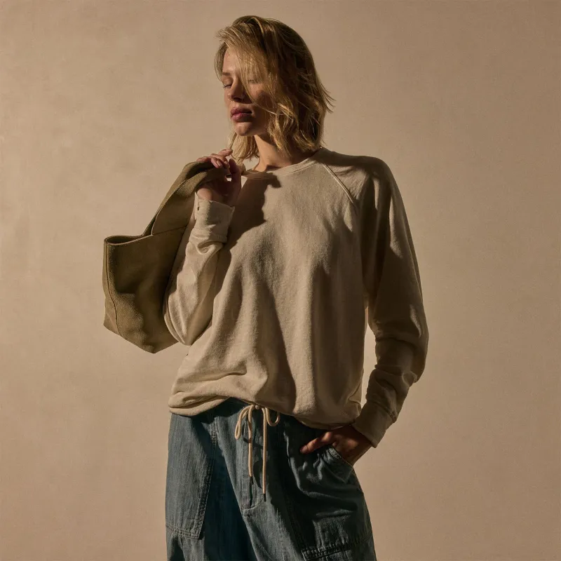 Vintage French Terry Relaxed Sweatshirt - Alabaster Pigment sold by James Perse