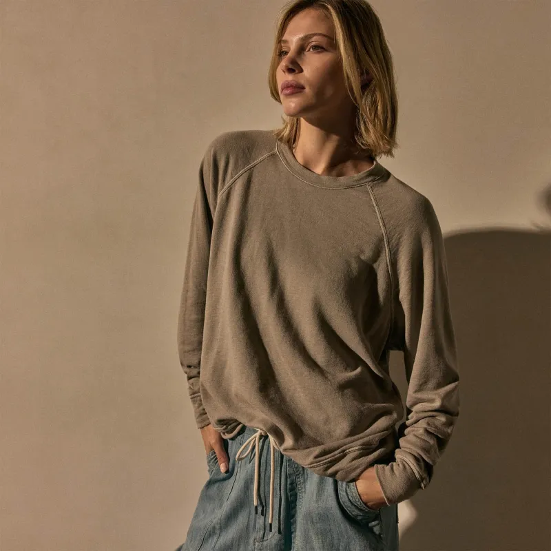 Vintage French Terry Relaxed Sweatshirt - Concrete Pigment sold by James Perse
