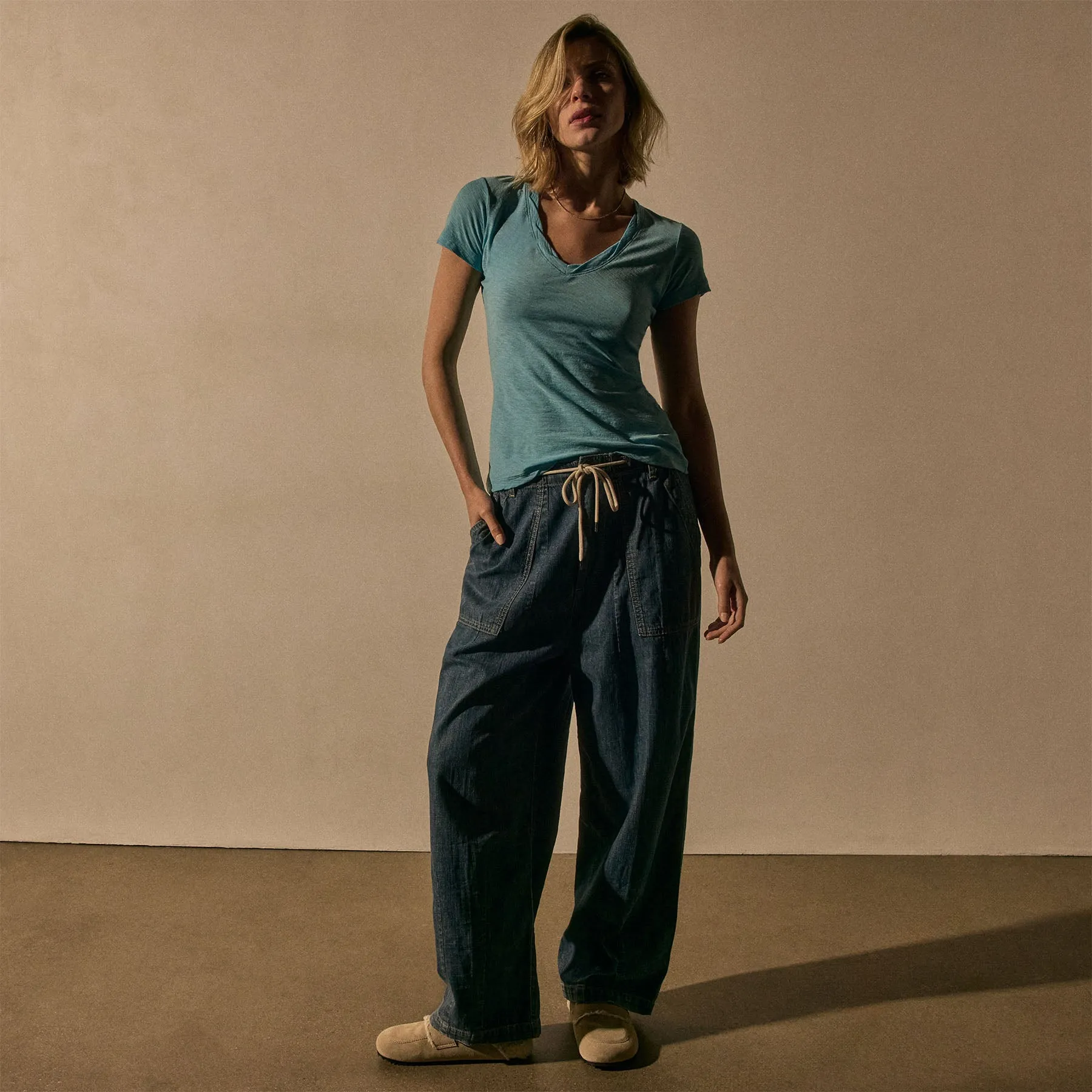 Sheer Slub Casual V Neck - Skipper sold by James Perse product image thumbnail 2