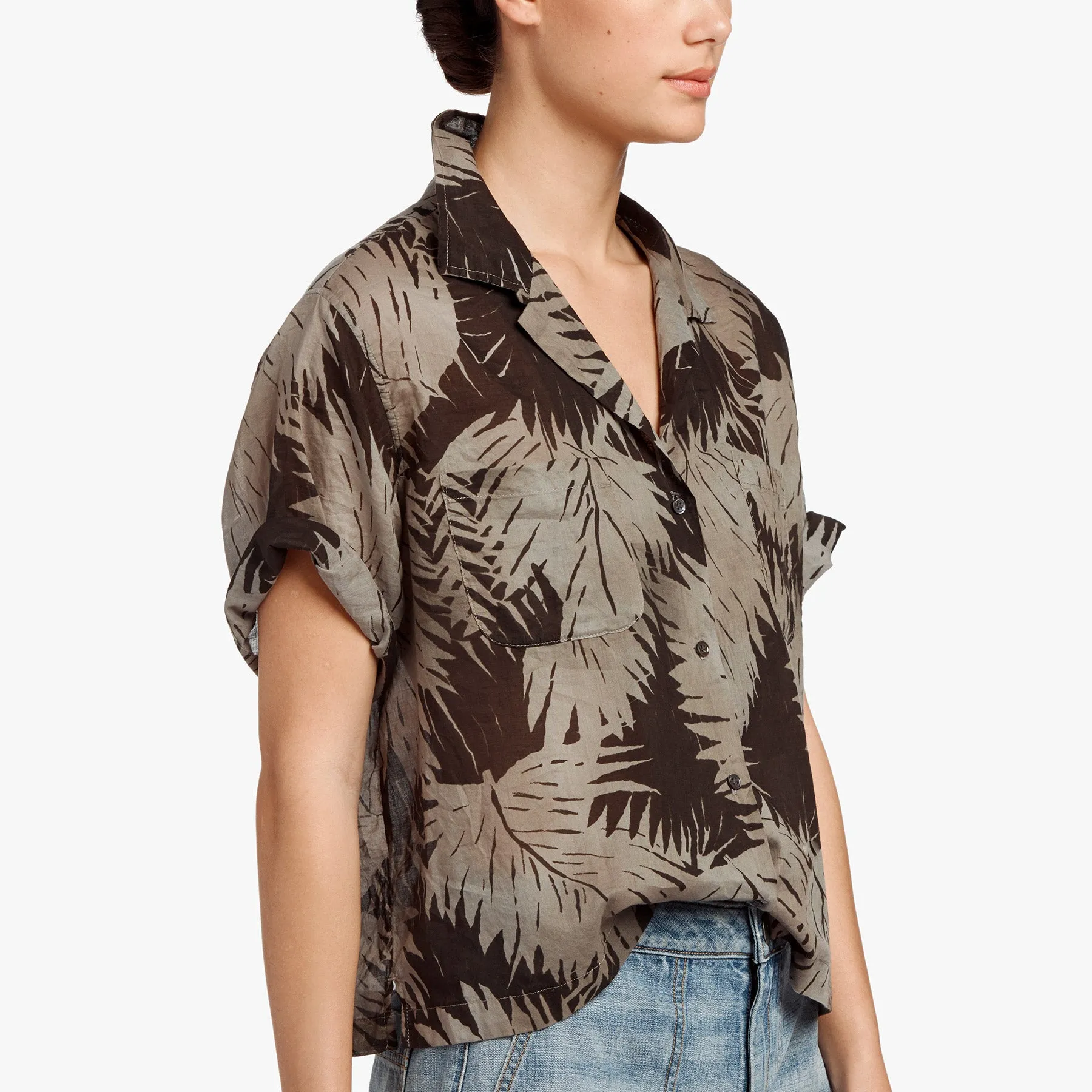 Palm Print Shirt - Platinum sold by James Perse product image thumbnail 2