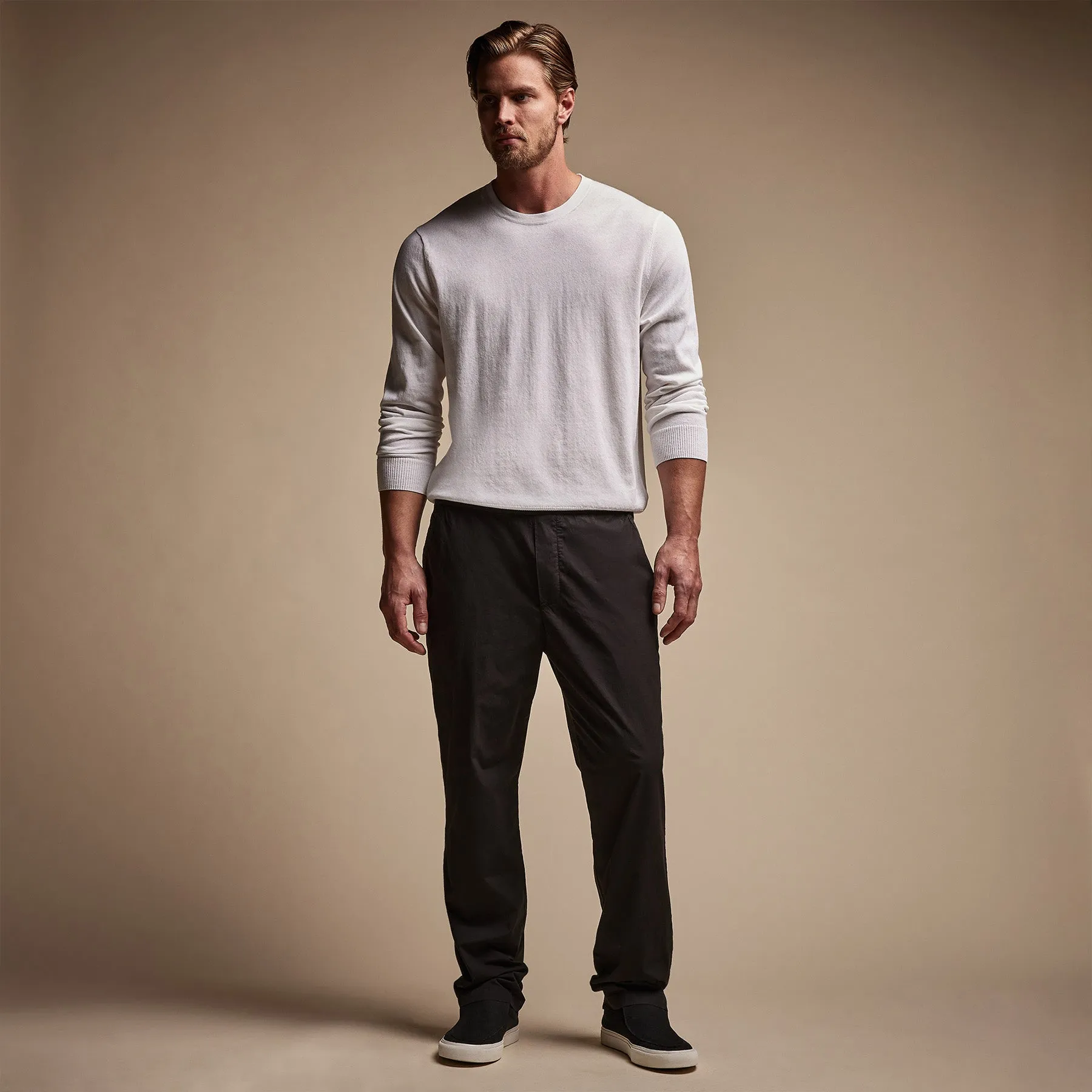 Cotton Linen Poplin Pant - Black sold by James Perse product image thumbnail 3