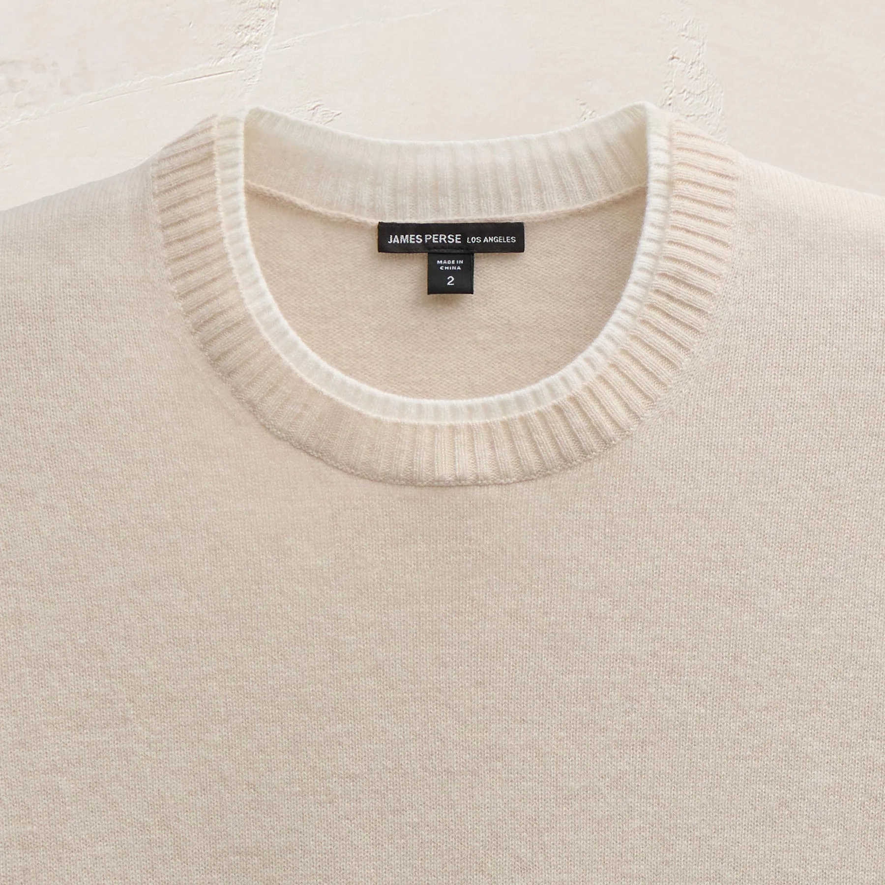 Italian Spun Cashmere Crew - Stucco/Ivory sold by James Perse product image thumbnail 4