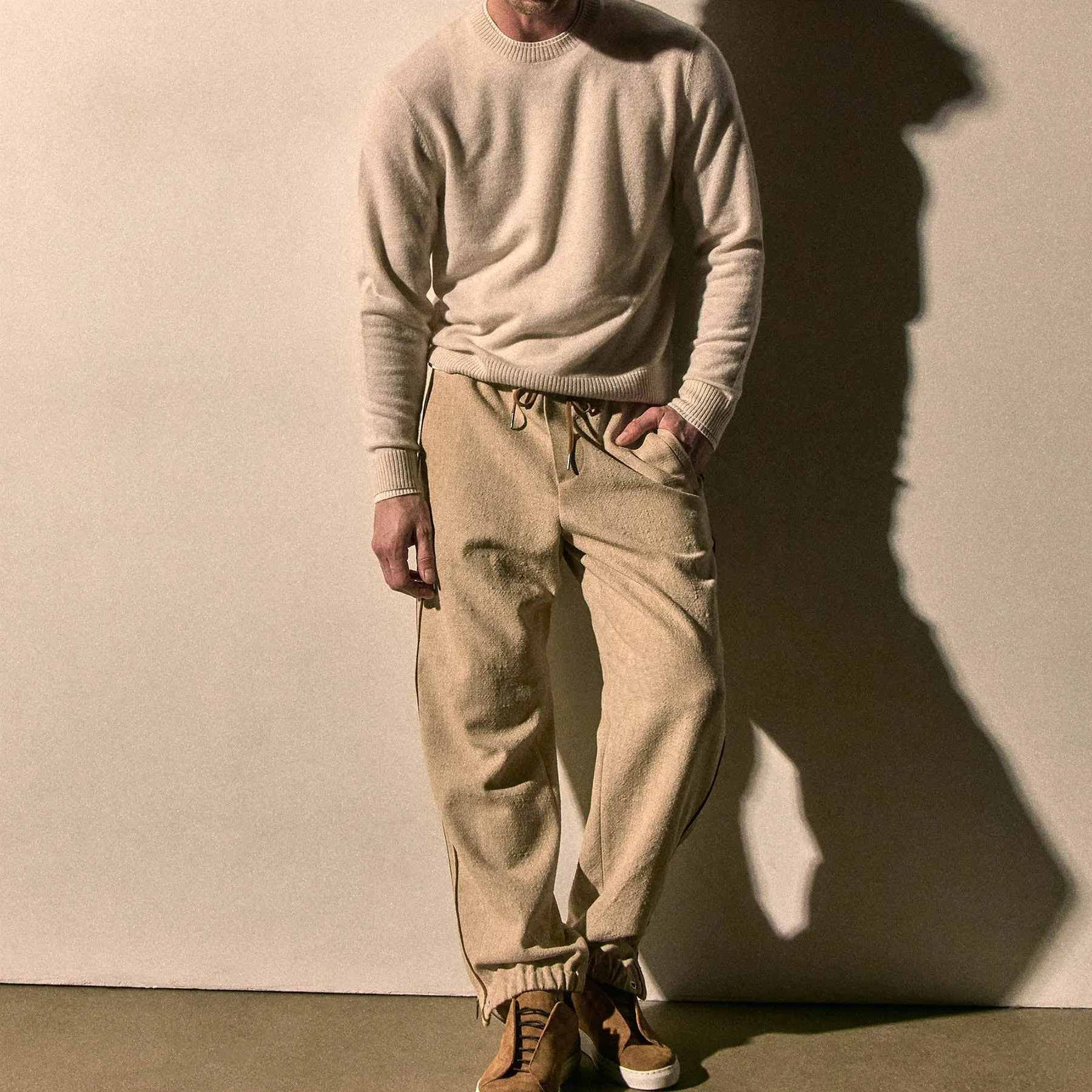 Italian Spun Cashmere Crew - Stucco/Ivory sold by James Perse product image thumbnail 3