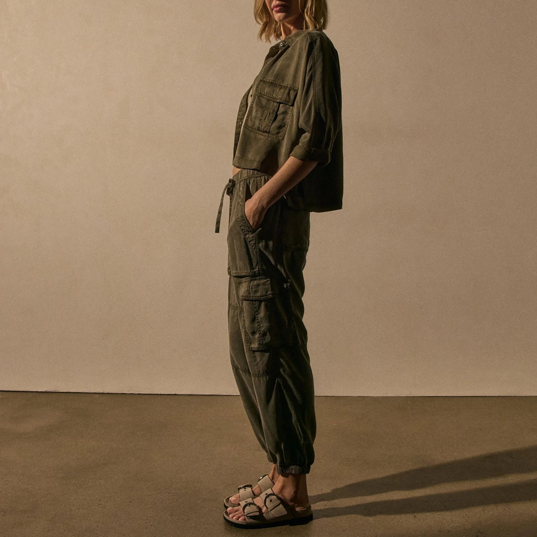 Soft Fluid Cargo Pant - Birch Pigment sold by James Perse product image thumbnail 2