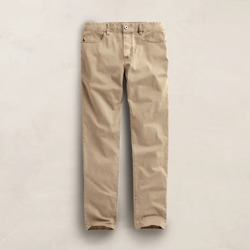 Brushed Twill 5 Pocket Pant - Light Khaki Pigment sold by James Perse