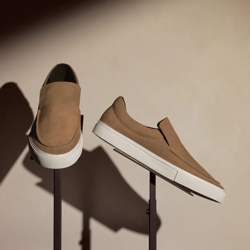 Men's Coastal Suede Slip On - Chestnut sold by James Perse