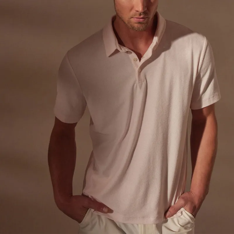 Cotton Terry Short Sleeve Polo - Zephyr sold by James Perse