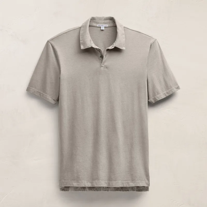 Sueded Jersey Polo - Concrete Pigment sold by James Perse