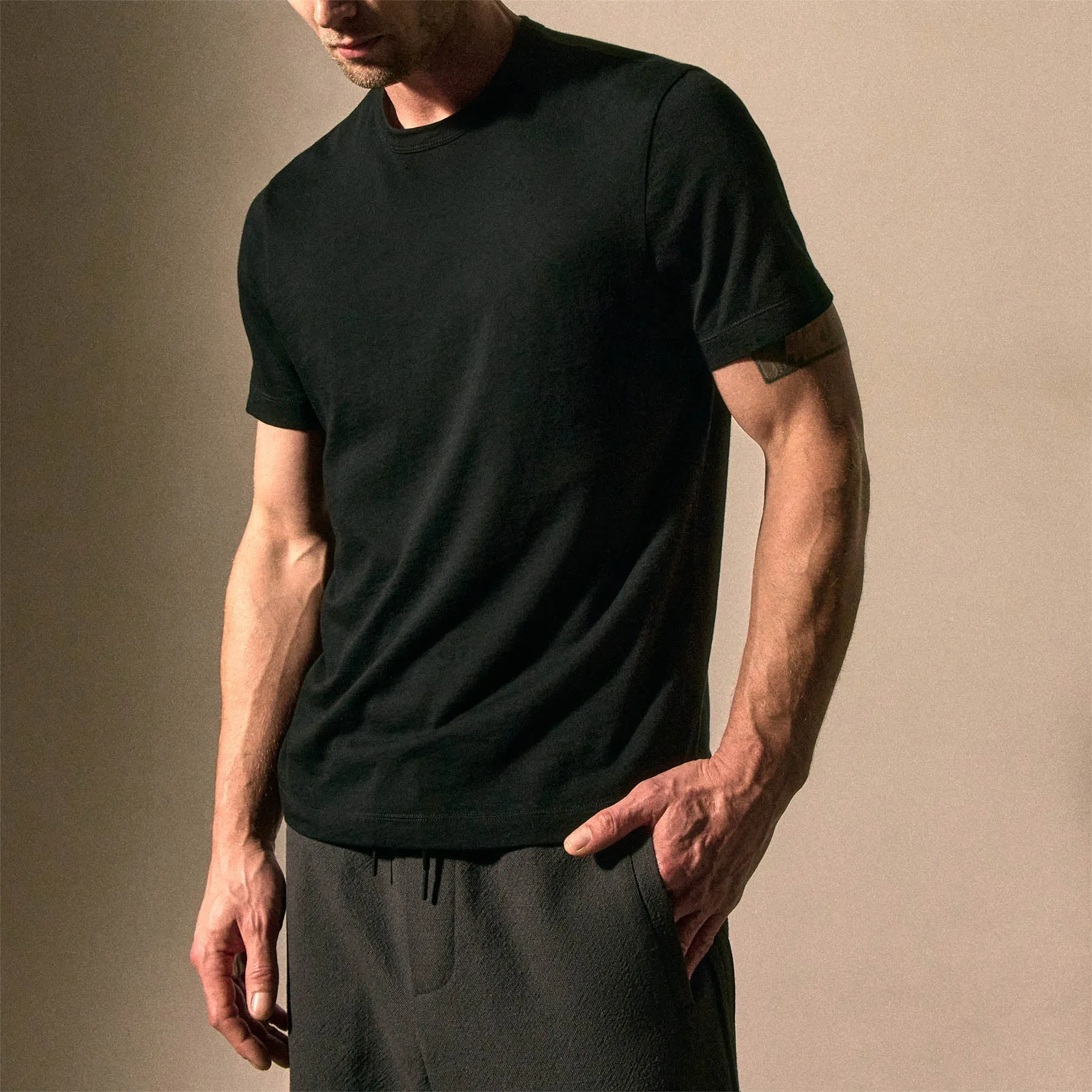 Cotton Cashmere Short Sleeve Tee - Black sold by James Perse product image thumbnail 2