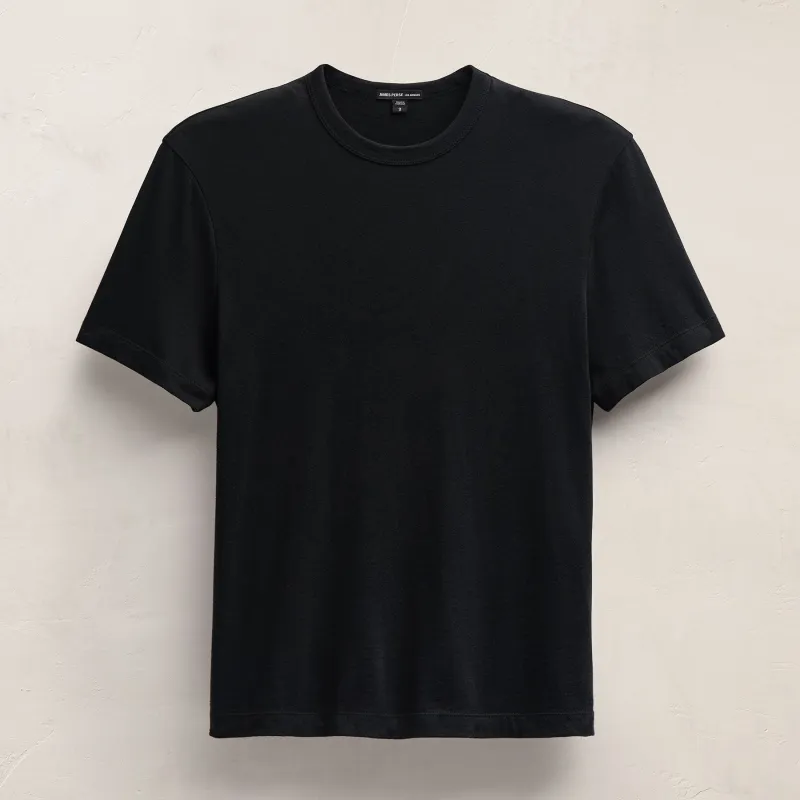 Cotton Cashmere Short Sleeve Tee - Black sold by James Perse