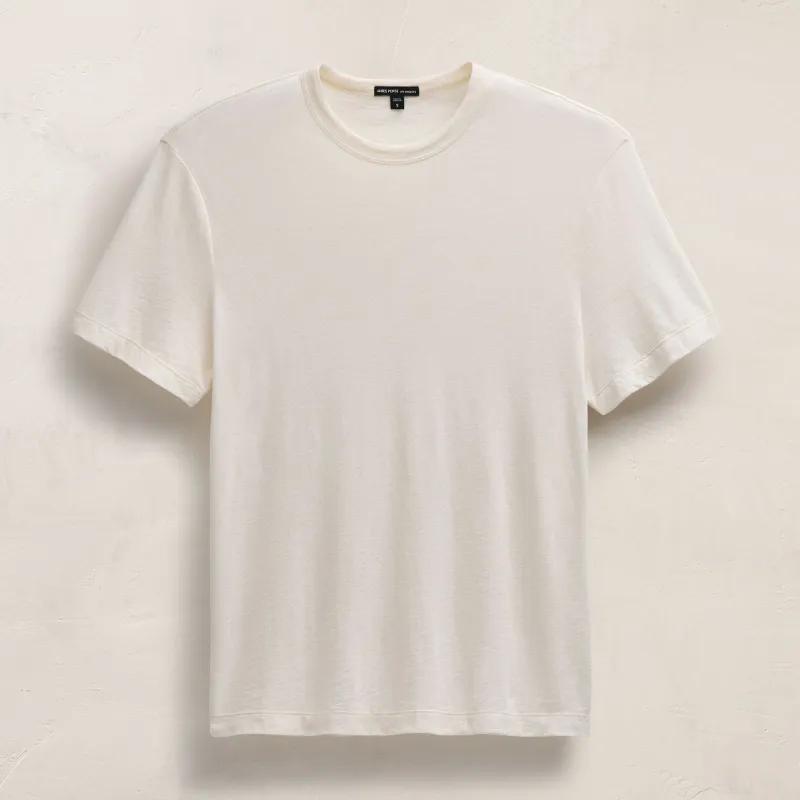 Cotton Cashmere Short Sleeve Tee - White sold by James Perse