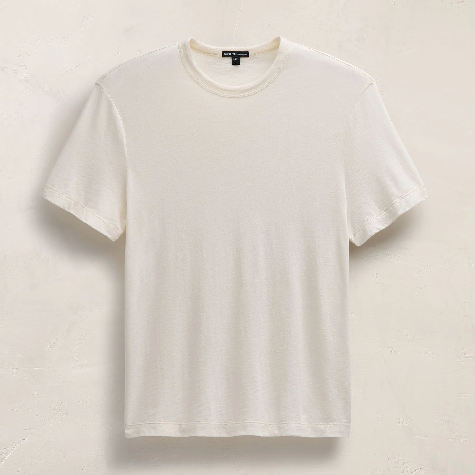Cotton Cashmere Short Sleeve Tee - White sold by James Perse