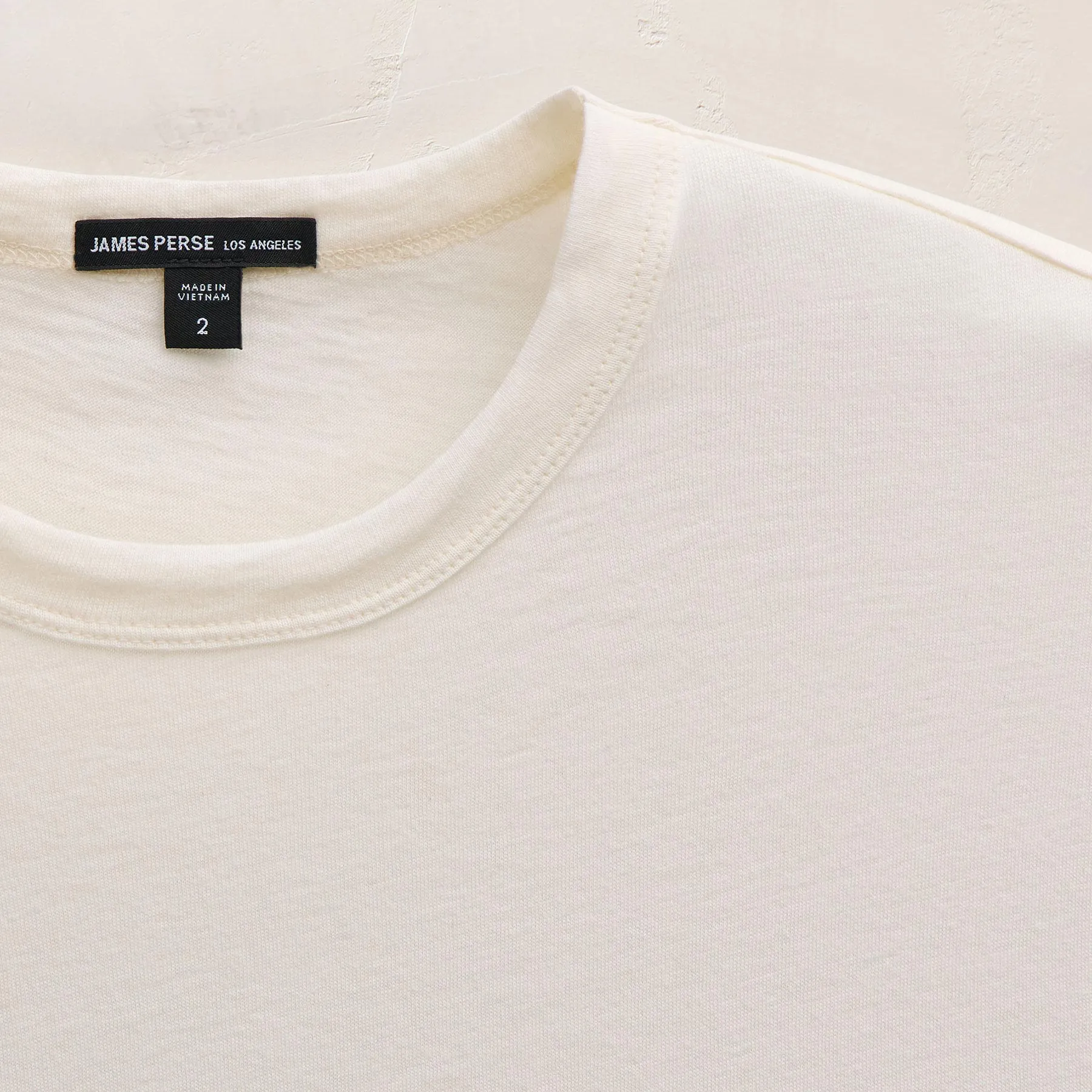 Cotton Cashmere Short Sleeve Tee - White sold by James Perse product image thumbnail 3