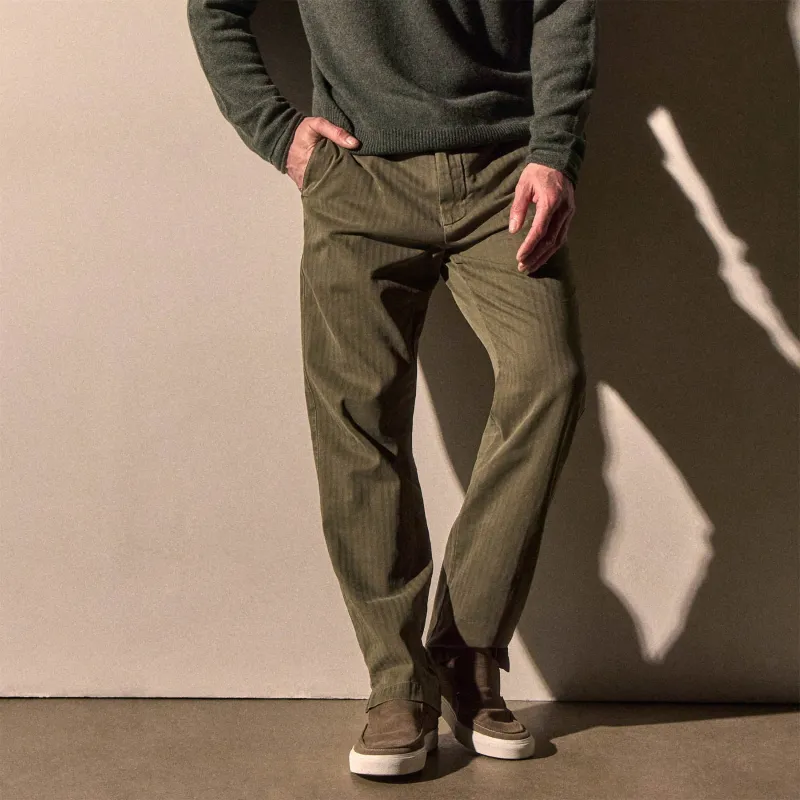 Herringbone Twill Trouser - Birch Pigment sold by James Perse