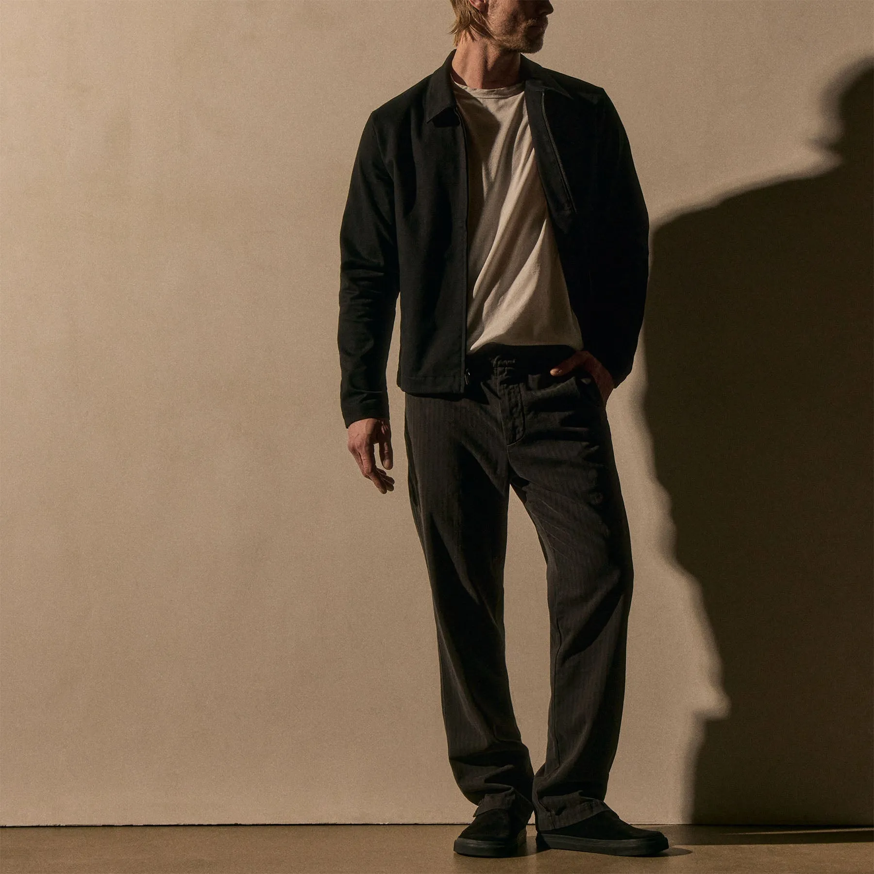 Herringbone Twill Trouser - Magma Pigment sold by James Perse