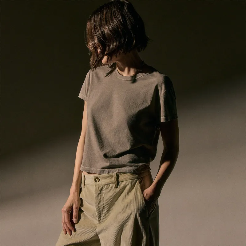 Shrunken Crew Neck Tee - Concrete Pigment sold by James Perse