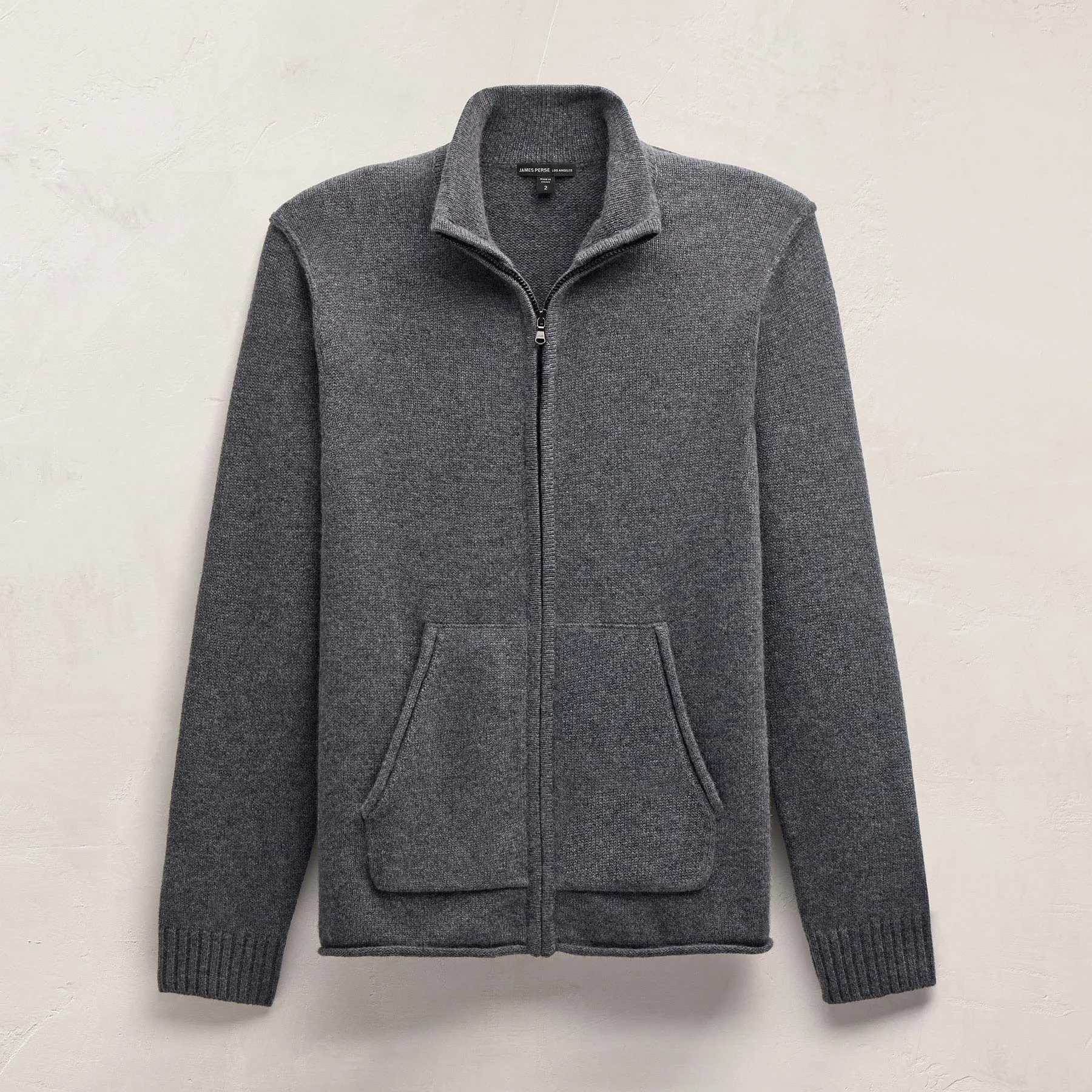 Recycled Cashmere Full Zip Sweater - Flannel sold by James Perse