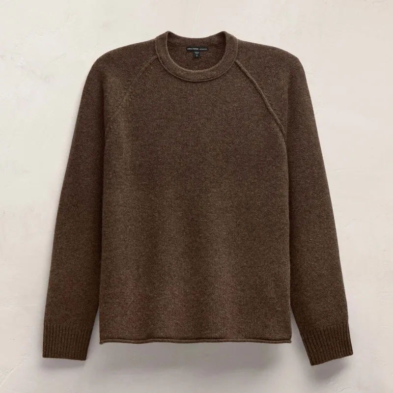 Recycled Cashmere Raglan Crew - Porcupine sold by James Perse