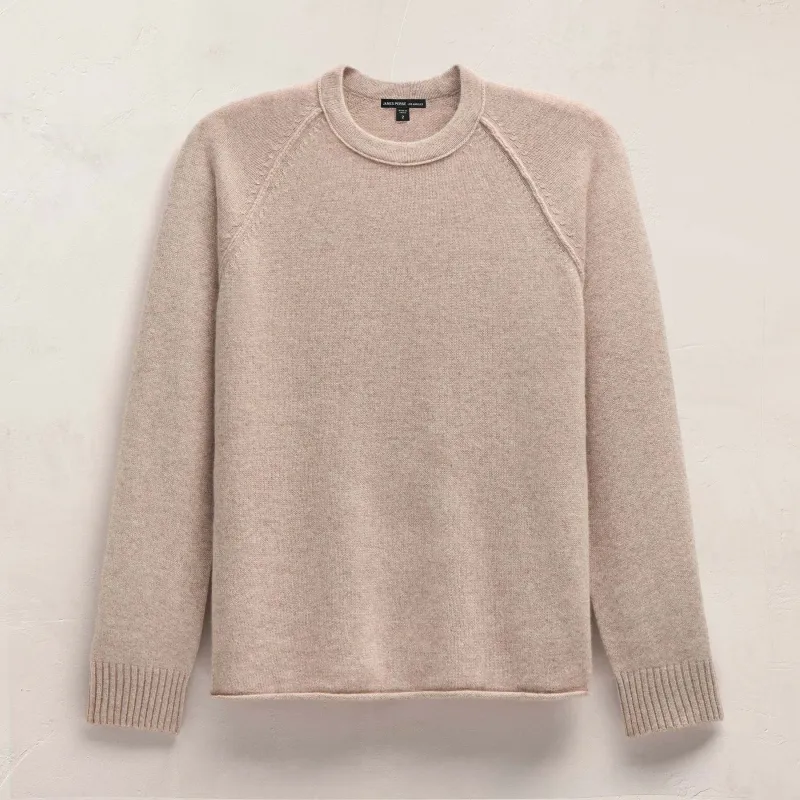 Recycled Cashmere Raglan Crew - Stone sold by James Perse