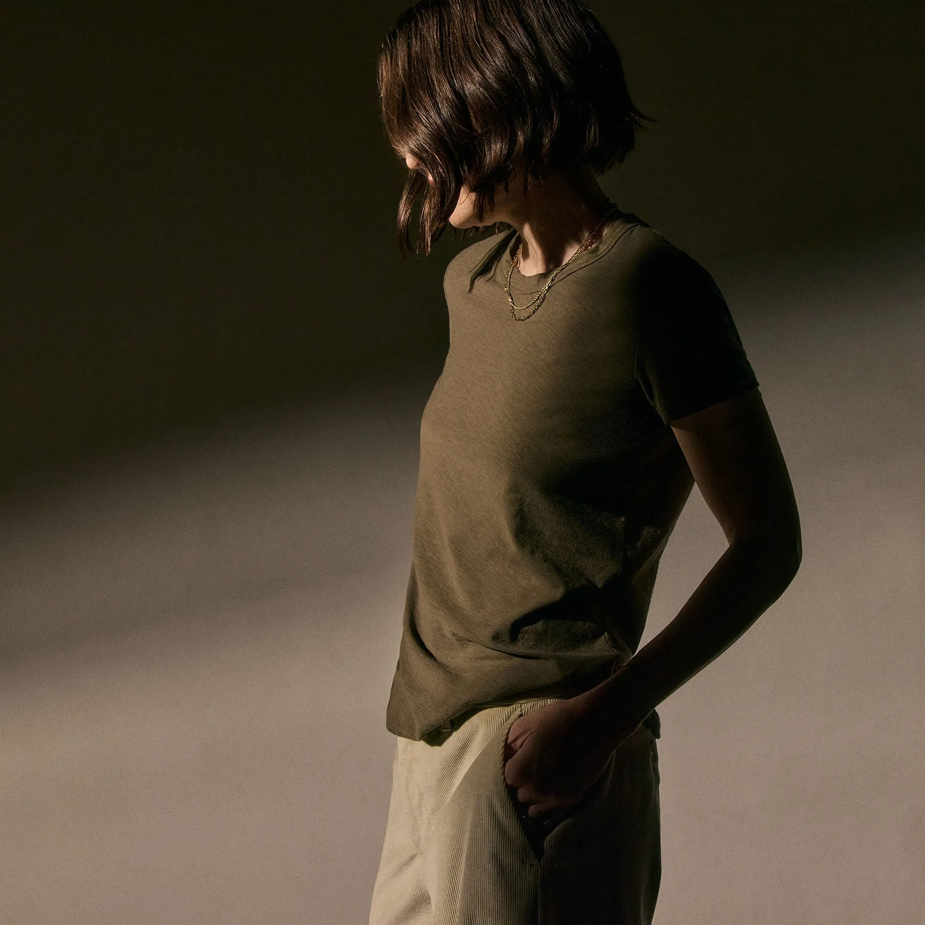 Sheer Slub Crew Neck Tee - Caribou sold by James Perse