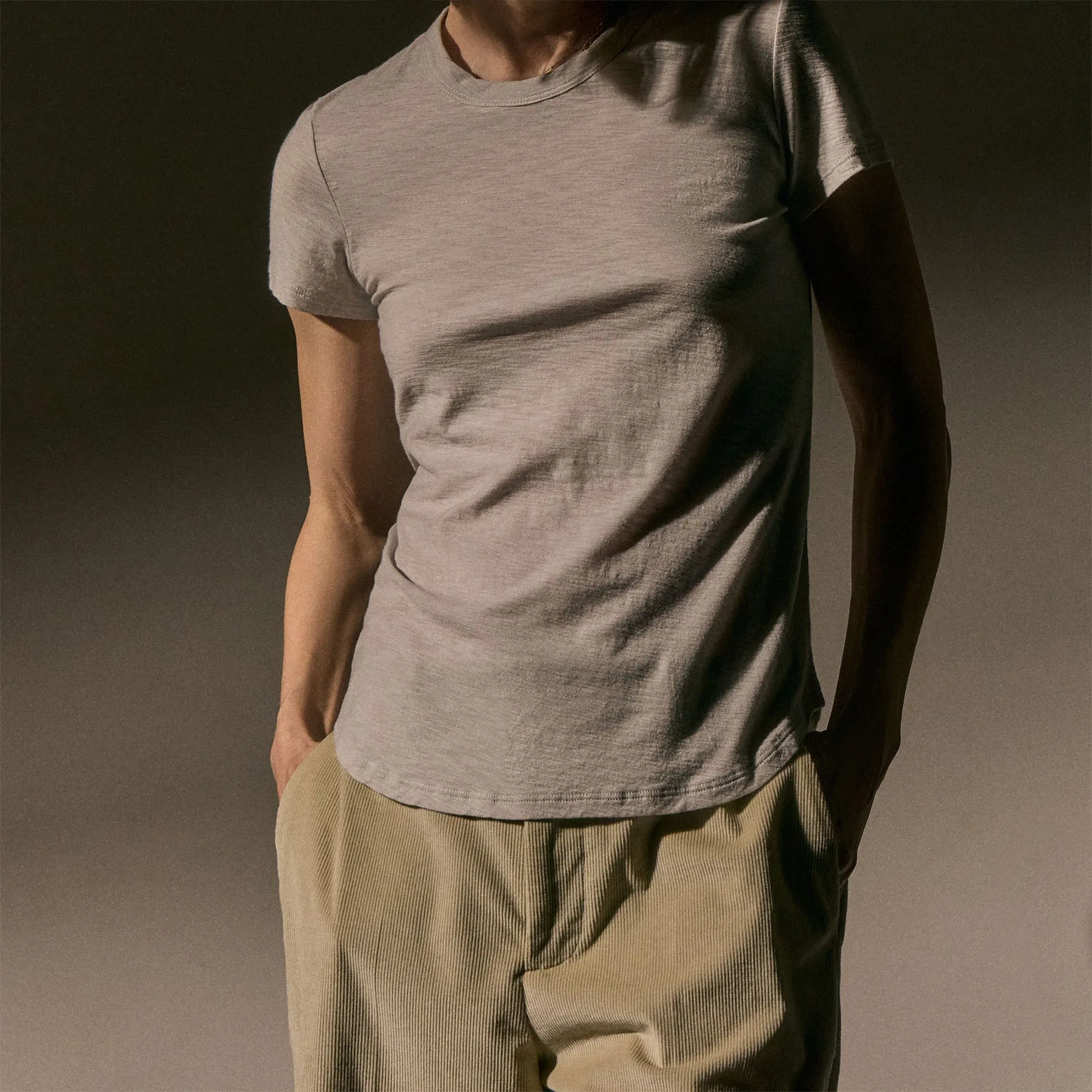 Sheer Slub Crew Neck Tee - Silver sold by James Perse product image thumbnail 2