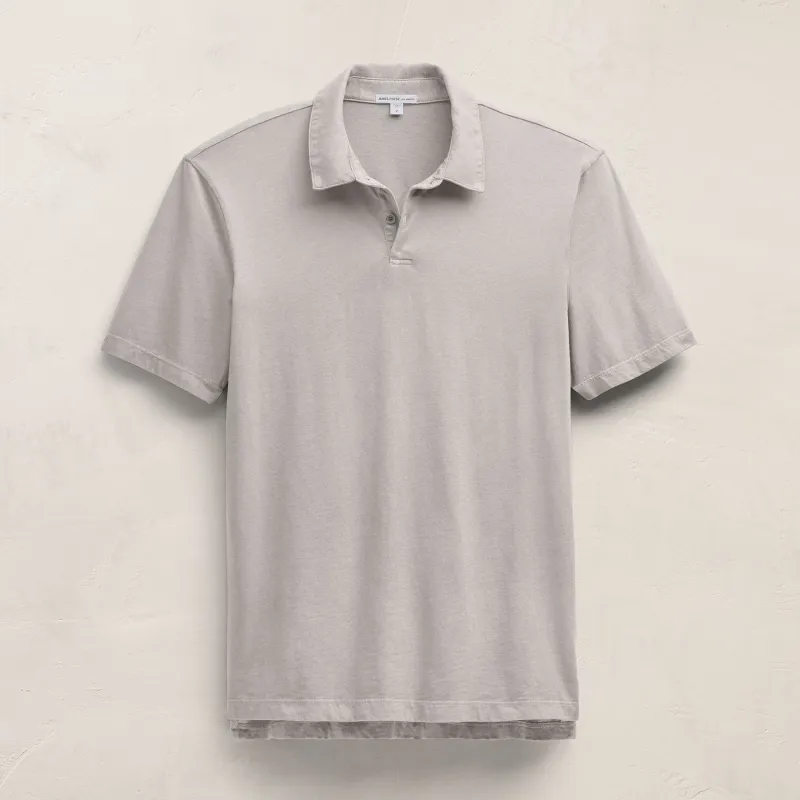 Sueded Jersey Polo - Silver Pigment sold by James Perse