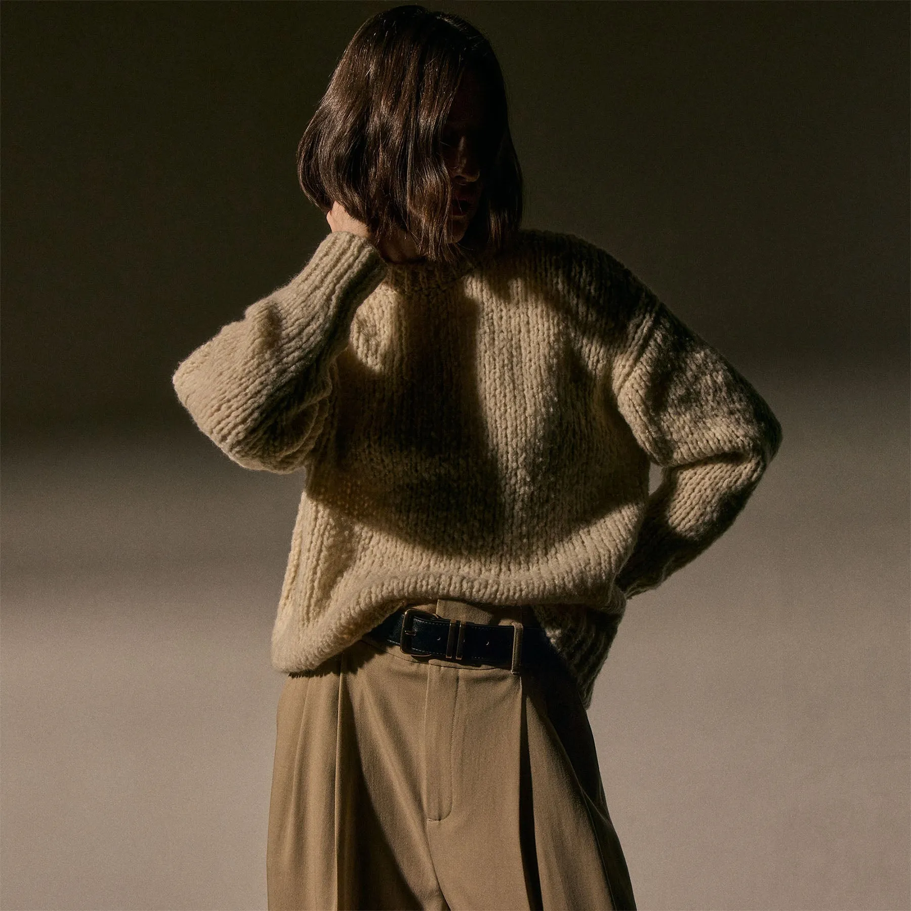 Cashmere Silk Crew Neck - Biscotti sold by James Perse